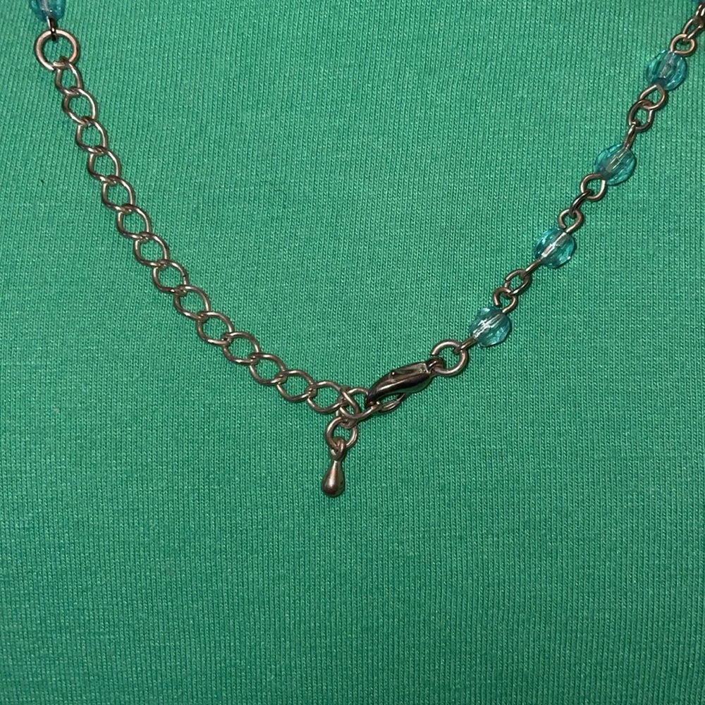 Vintage 1960’s Blue Sleeping Beauty.  Blue Glass Necklace - Picture 3 of 4